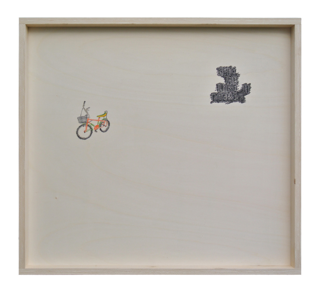 nero-ride-2012-incisione e pastello su legno di abete naturale-102x112cm